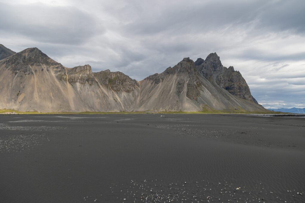 Black Sand Beach With Vestrahorn Mountain in the Background